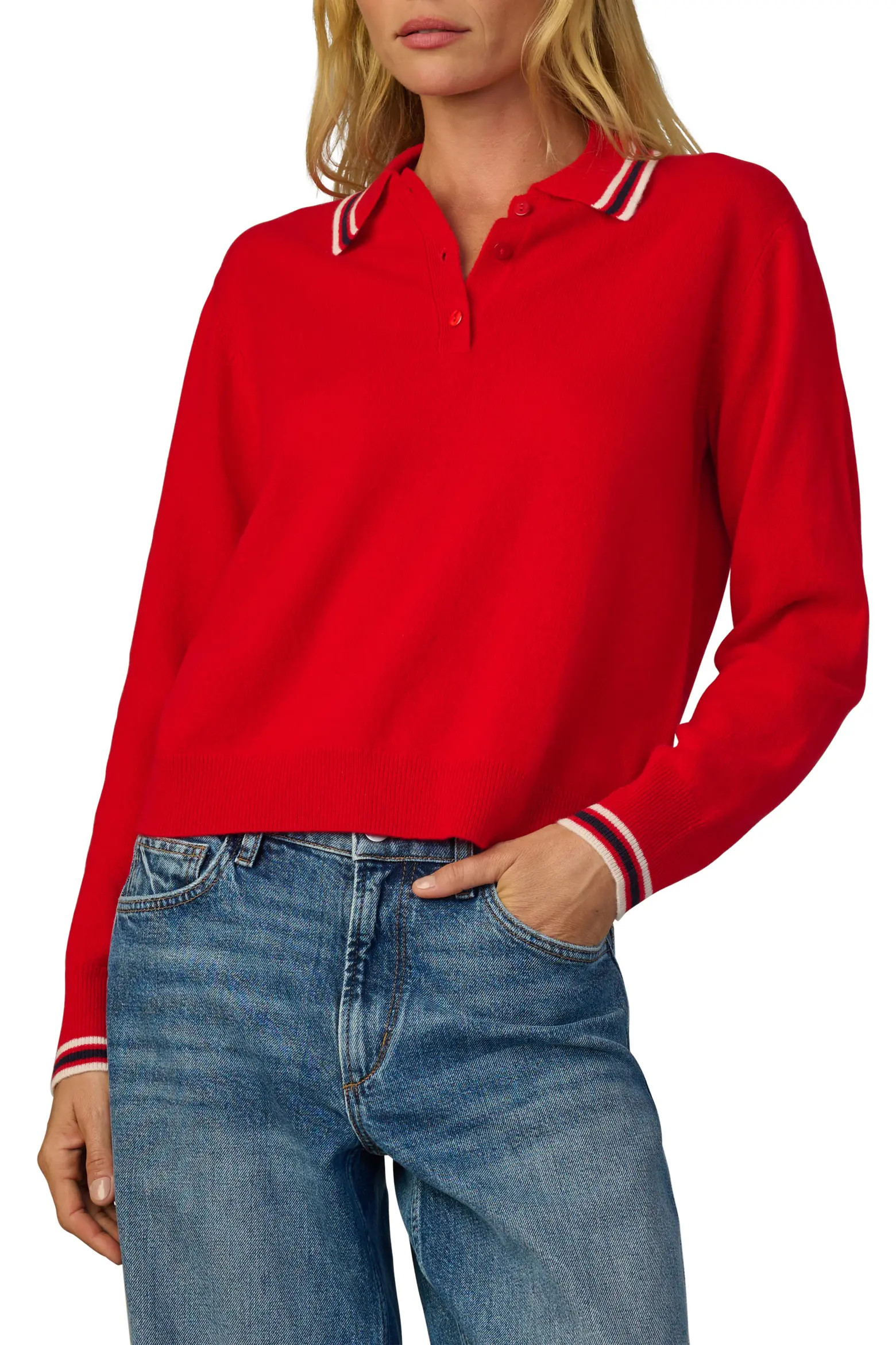 Tipped Cashmere Polo Sweater (Women) | Nordstrom | Nordstrom