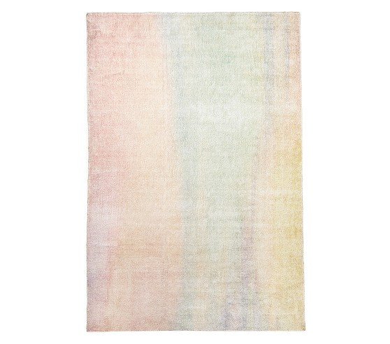 Watercolor Rainbow Printed Rug | Pottery Barn Kids