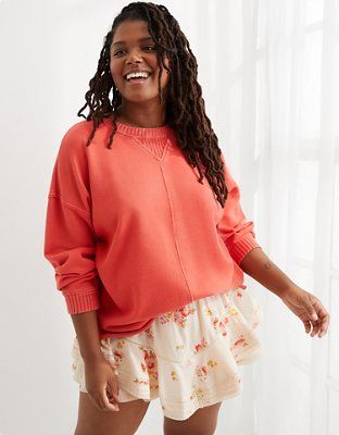 Aerie ANYTIME® Down-To-Earth Oversized Sweatshirt | American Eagle Outfitters (US & CA)