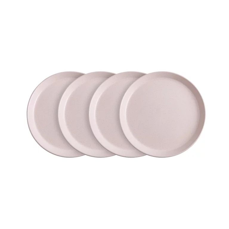 Stone Lain Serenity Rustic Stoneware Plate Replacements, 4 Count, Soft Pink Speckled | Walmart (US)