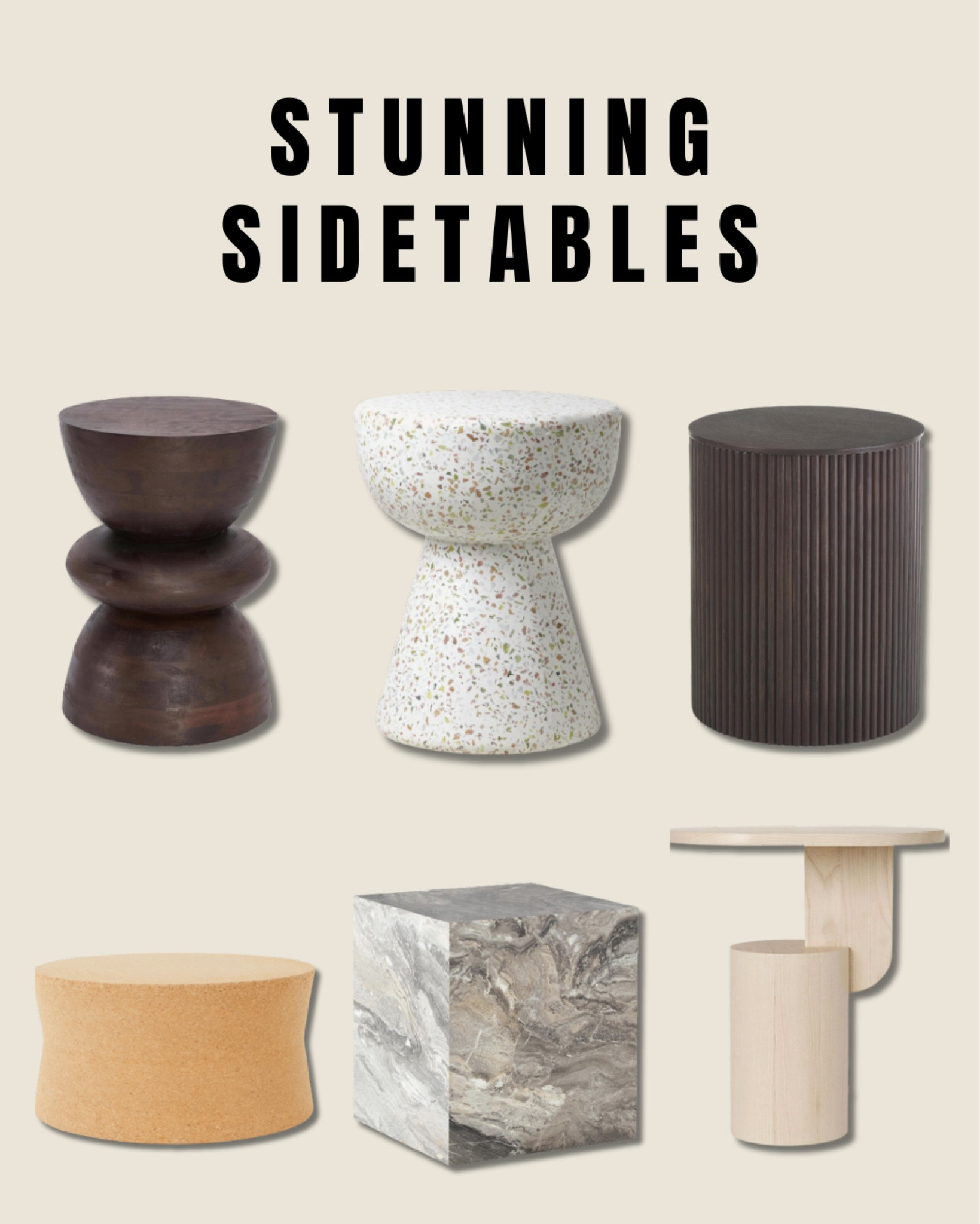 Stunning side tables 

home decor, Ferm living, de Bijenkorf, Hkliving, online exclusive, cork low side table, WestWing, wooden side table with storage space, living room, furniture, side table in marble look, side table made of mango wood, Netherlands.

#LTKhome #LTKeurope