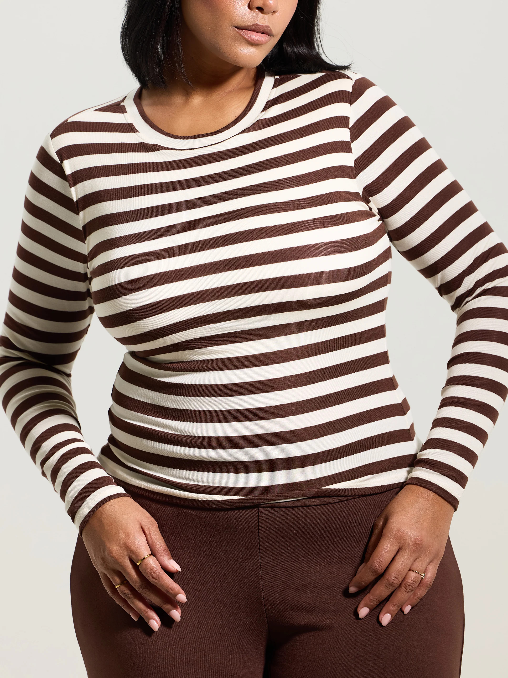 Crew Neck Braless Long Sleeve | Klassy