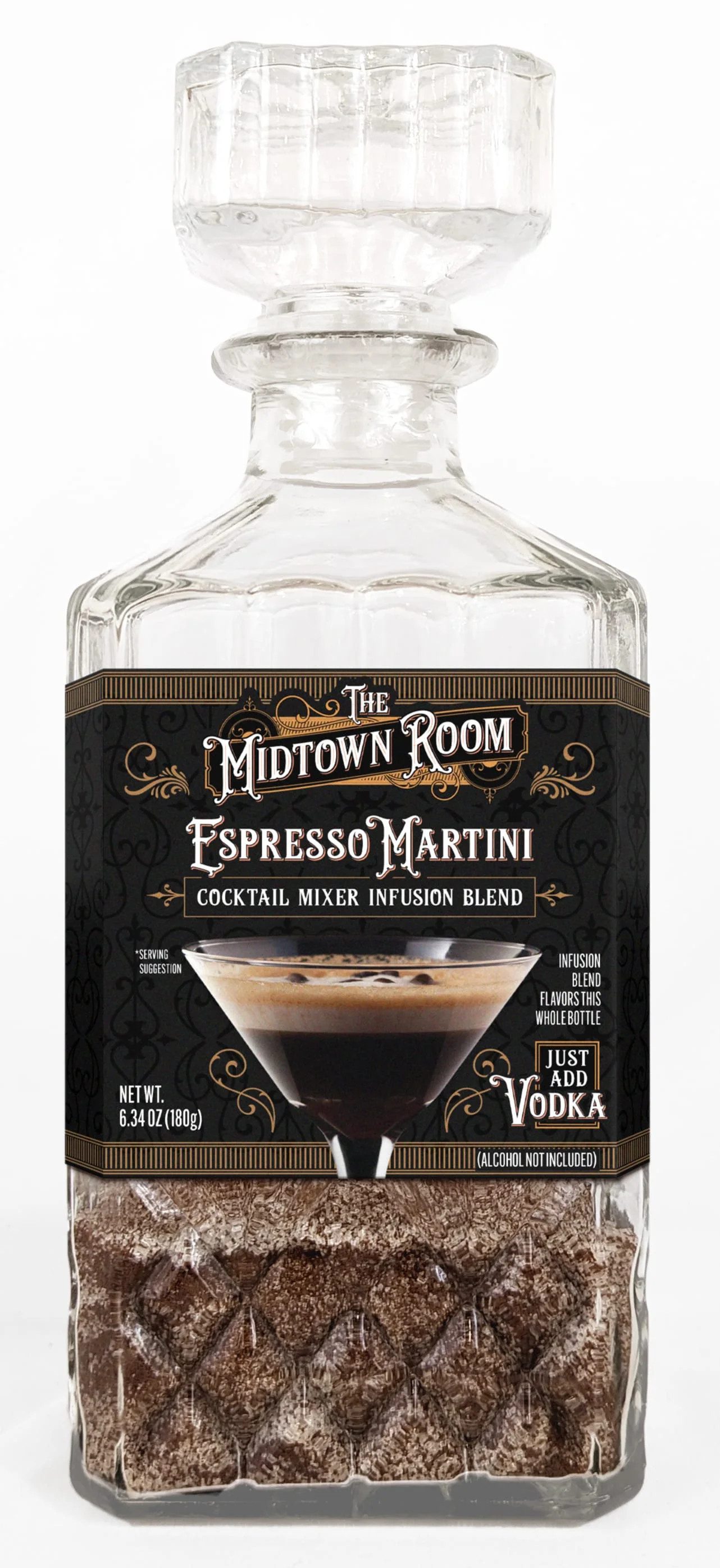 The Midtown Room Cut Glass Decanter Bottle with Espresso Martini Dry Coffee Bean Mix by MSRF, Inc... | Walmart (US)