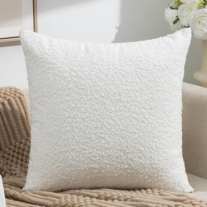 SONAICHTE Decorative Pillow Covers 18x18 Neutral Boho Throw Pillows Textured Boucle Pillow Covers... | Amazon (US)