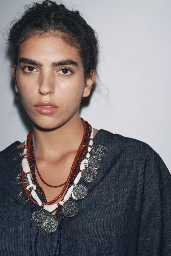 3-PACK OF BEADED MEDALLION NECKLACES | Zara US