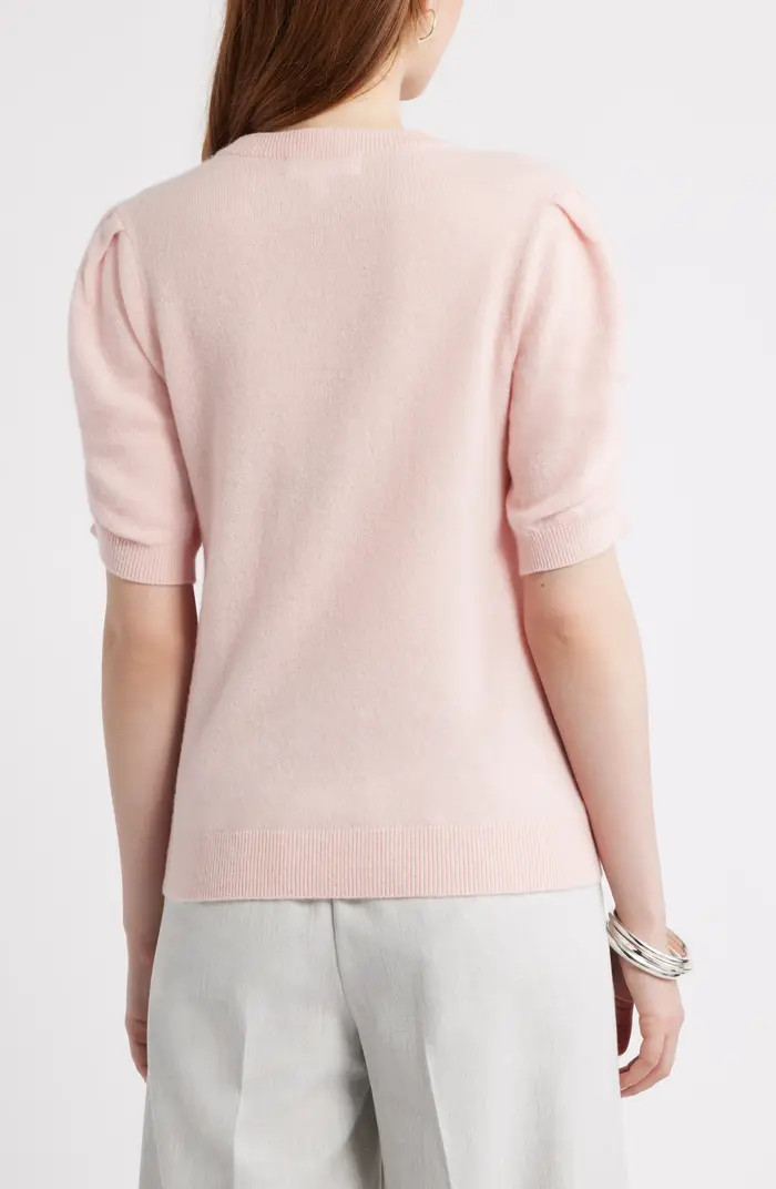 Ruched Short Sleeve Cashmere Sweater | Nordstrom