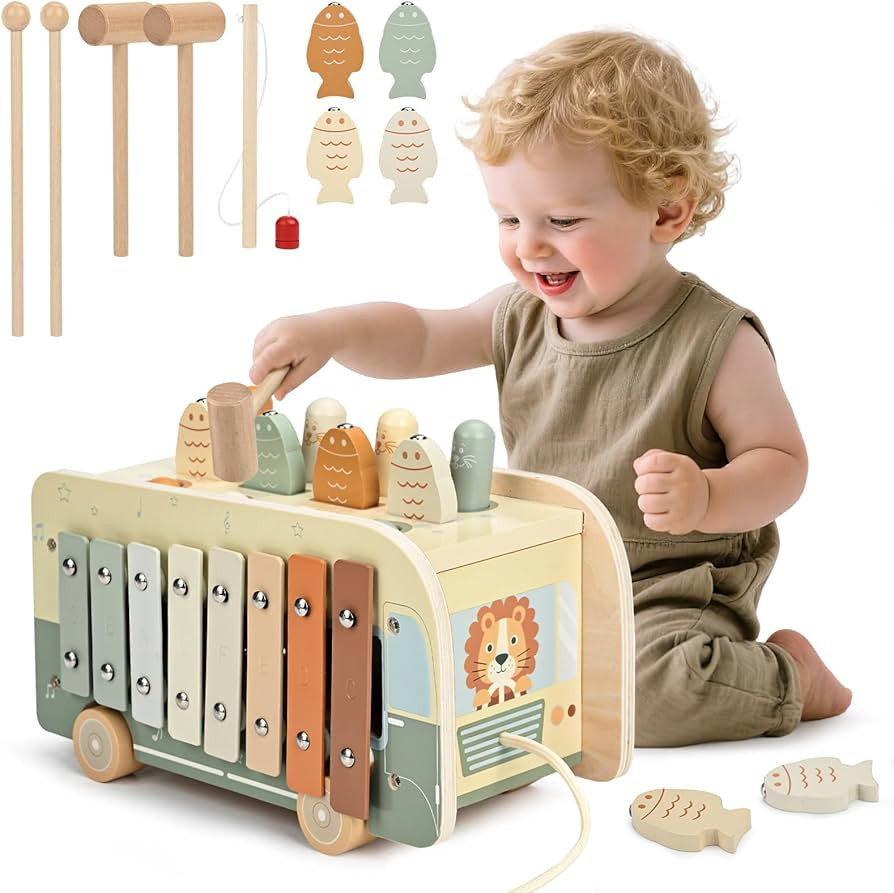Vanplay Montessori Toys for 1 Year Old - Wooden Hammering Pounding Toys for One Year Old Girls Bo... | Amazon (US)