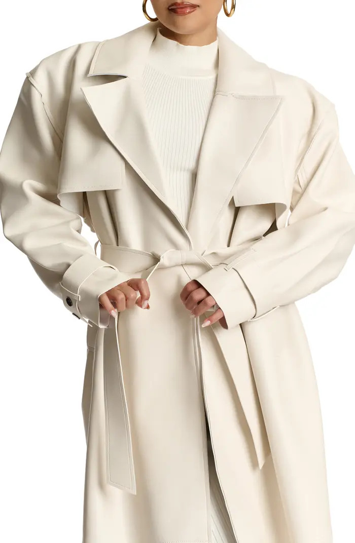 Faux Leather Trench Coat | Nordstrom