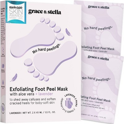 Grace & Stella Exfoliating Foot Peel Masks - Lavender - 2ct | Target