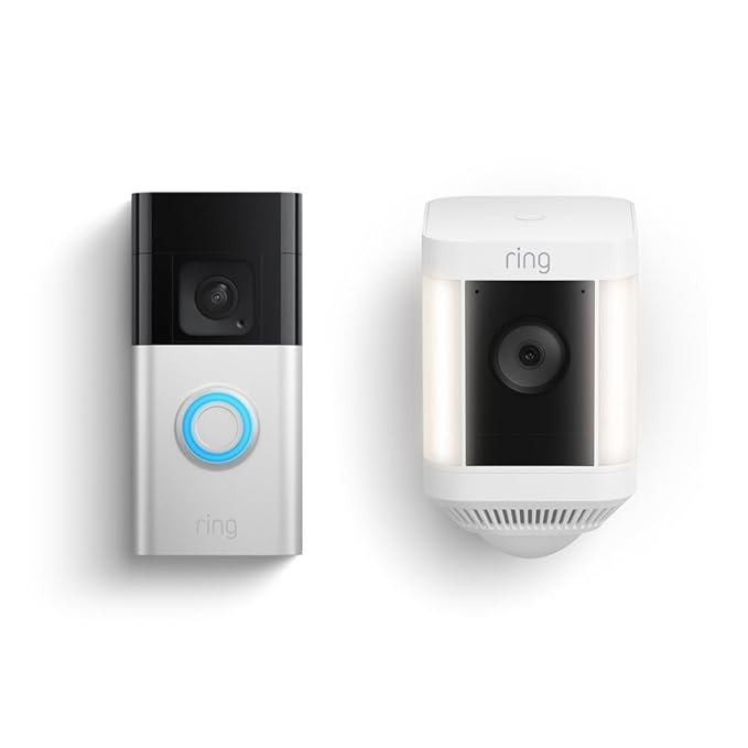 Ring Battery Doorbell Plus with Ring Spotlight Cam Plus (White) | Amazon (US)