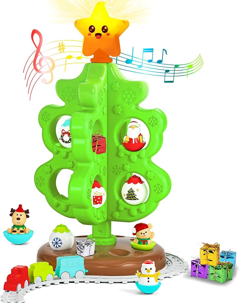 My First Christmas Tree for Toddlers, Musical Light Up Montessori Decor Toy with Ornaments, Mini ... | Amazon (US)