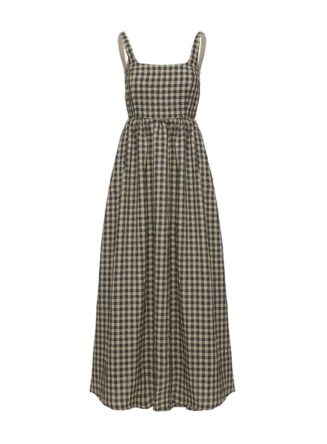 Cartmel Check Maxi Dress Black / Cream | Princess Polly US