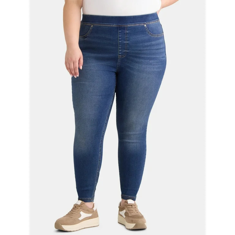 Terra & Sky Women's Plus Size High Rise Skinny Jeggings, Sizes 0X-4X | Walmart (US)