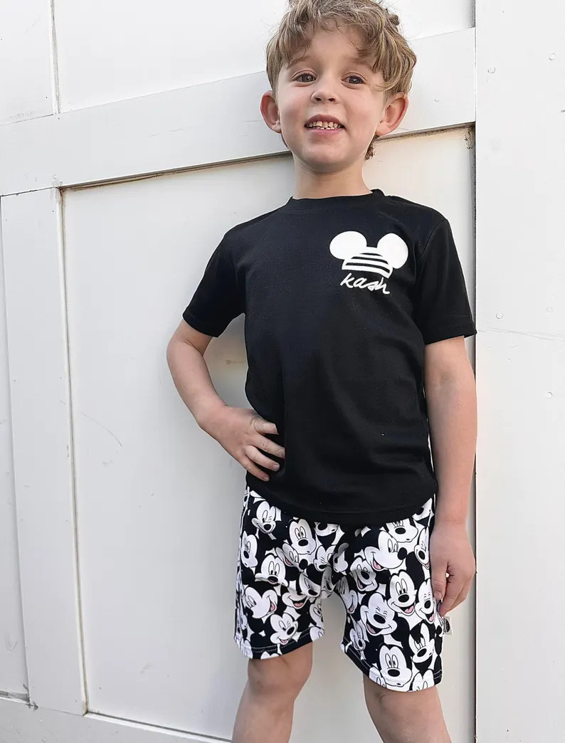 Custom Disney Shirt Set ,Disney Vacation Tee for kids toddler & baby Disney Outfit, Kids Mouse t-... | Etsy (Global)
