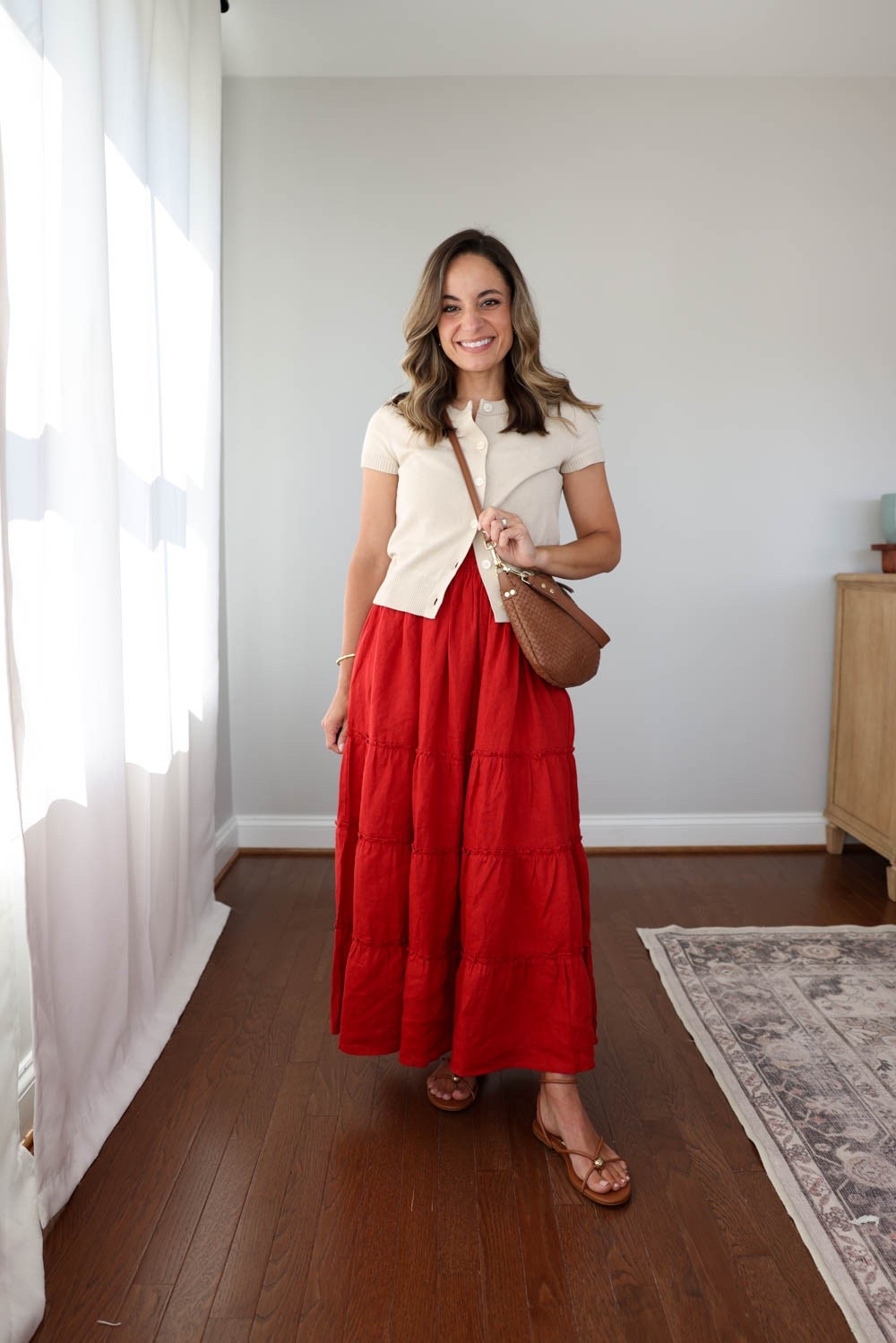 7 ways to layer a dress! 

Dress (Quince): xs in child red 

Cropped short sleeve cardigan (BR Factory): xxs - linked other similar options as well

Shoes are true to size and are linked as well.