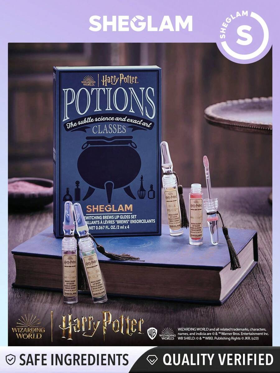 SHEGLAM Harry Potter™ Bewitching Brews Lip Gloss Set  4 Pcs/Set High Shine Finish Lip Oil Set S... | SHEIN