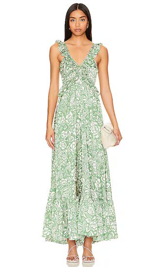 Galeta Dress in Verde | Floral Wedding Guest Dress Floral Bridesmaid Dress Floral Maxi Dress Floral | Revolve Clothing (Global)