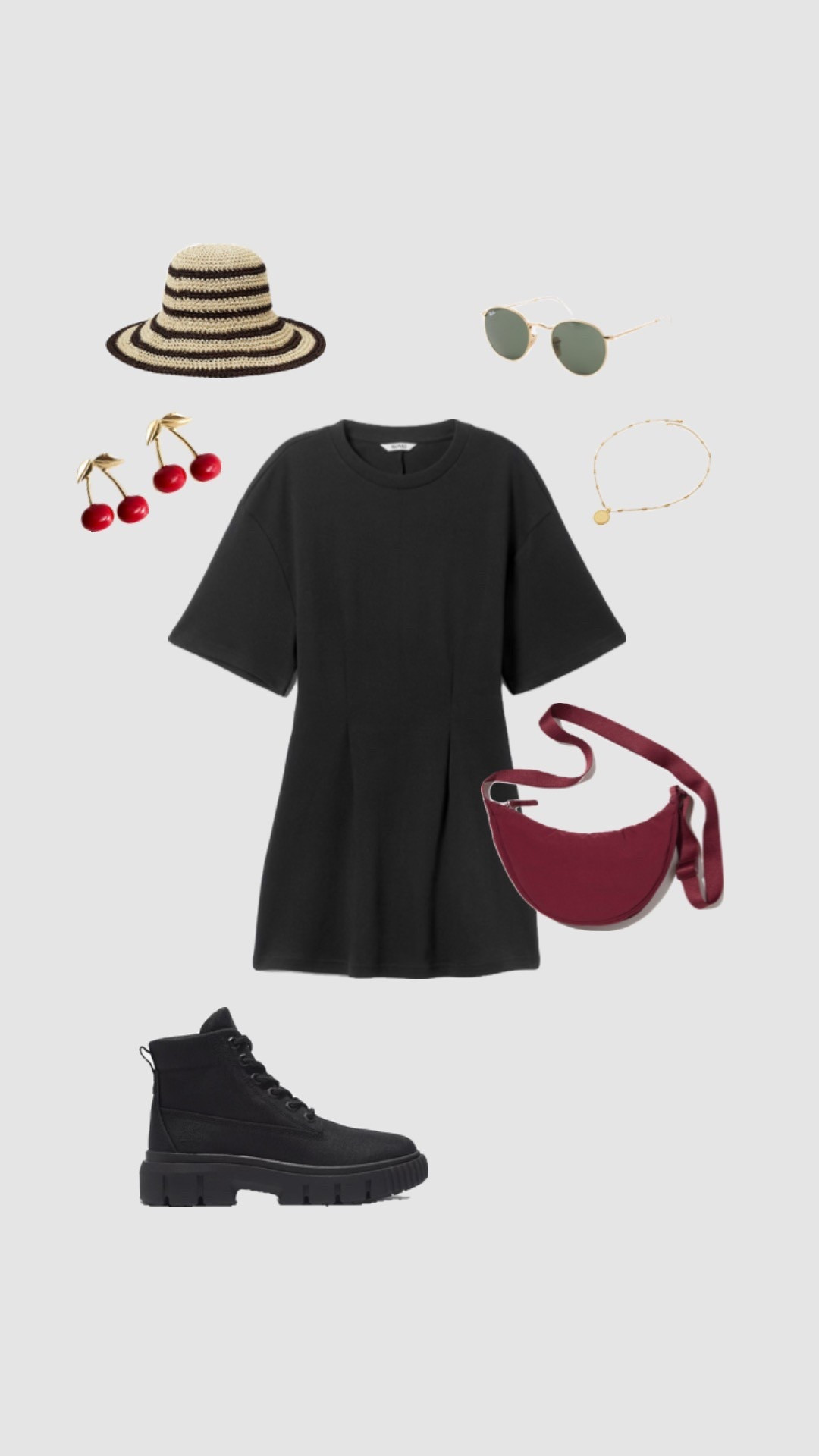 What I’m wearing to Glastonbury festival 2025 

• black tshirt dress red crossbody bag walking boots cherry gold earrings raffia straw striped black beige hat reading Leeds festival outfits festival style truck festival outfit summer uk •



#LTKsummer #LTKxboohoosummer #LTKfestival