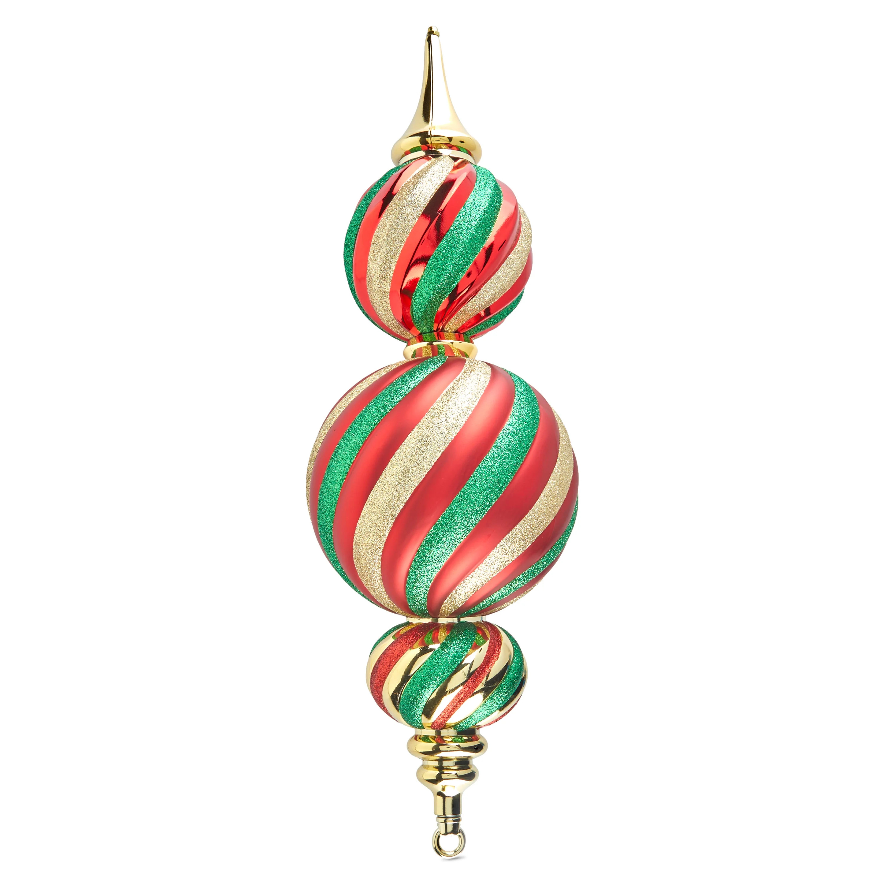 Holiday Time 24-inch Jumbo Shatterproof Finial Christmas Ornament, Red/Green/Gold - Walmart.com | Walmart (US)