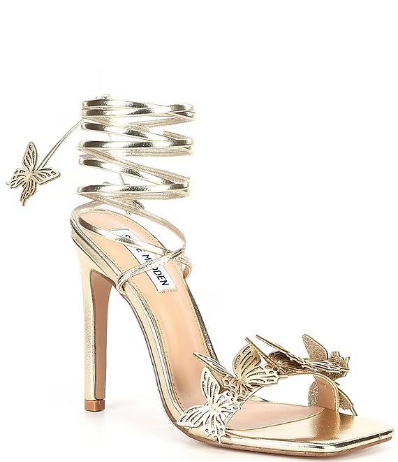 Steve Madden Utopia Metallic Butterfly Embellished Ankle Wrap Dress Sandals | Dillard's | Dillard's