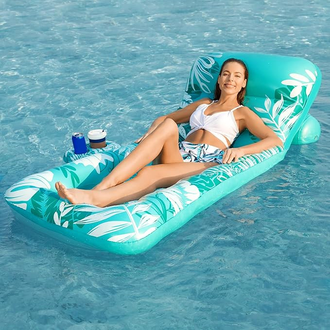 Jasonwell Inflatable Pool Float Adult - Pool Floaties Lounger Floats Floating Chair Raft with Adj... | Amazon (US)