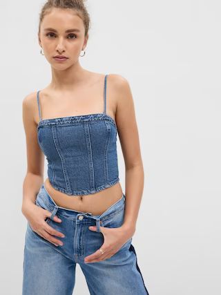PROJECT GAP Denim Corset Top with Washwell | Gap (US)