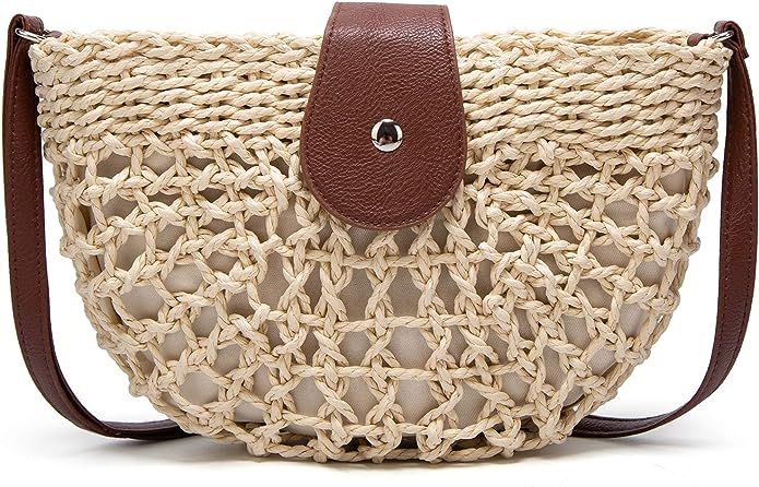 Straw Bags Crossbody Purses for Women, Tassel Straw Handbag Vintage Handwoven Bag Summer Beach Ba... | Amazon (US)