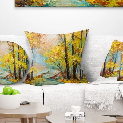 Landscape Falling Forest Square Pillow Cover & Insert | Wayfair North America
