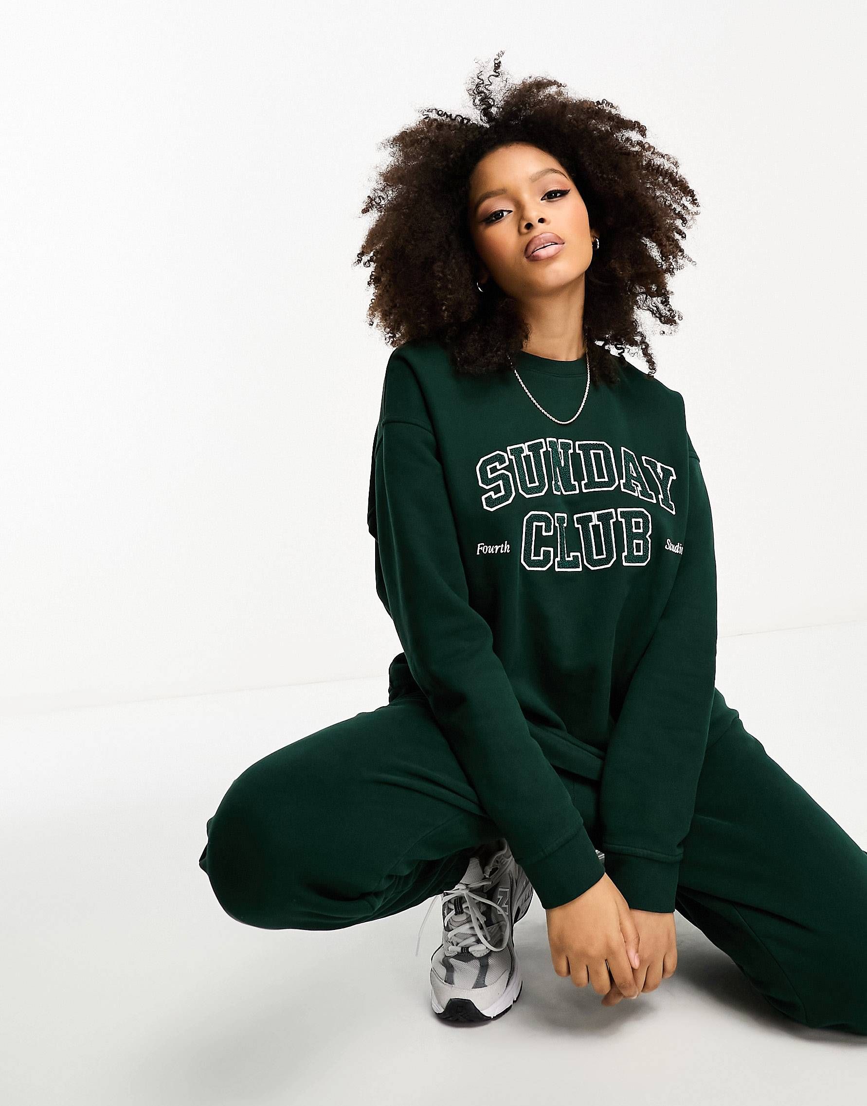 4th & Reckless Sunday sweatshirt in forest green | ASOS (Global)