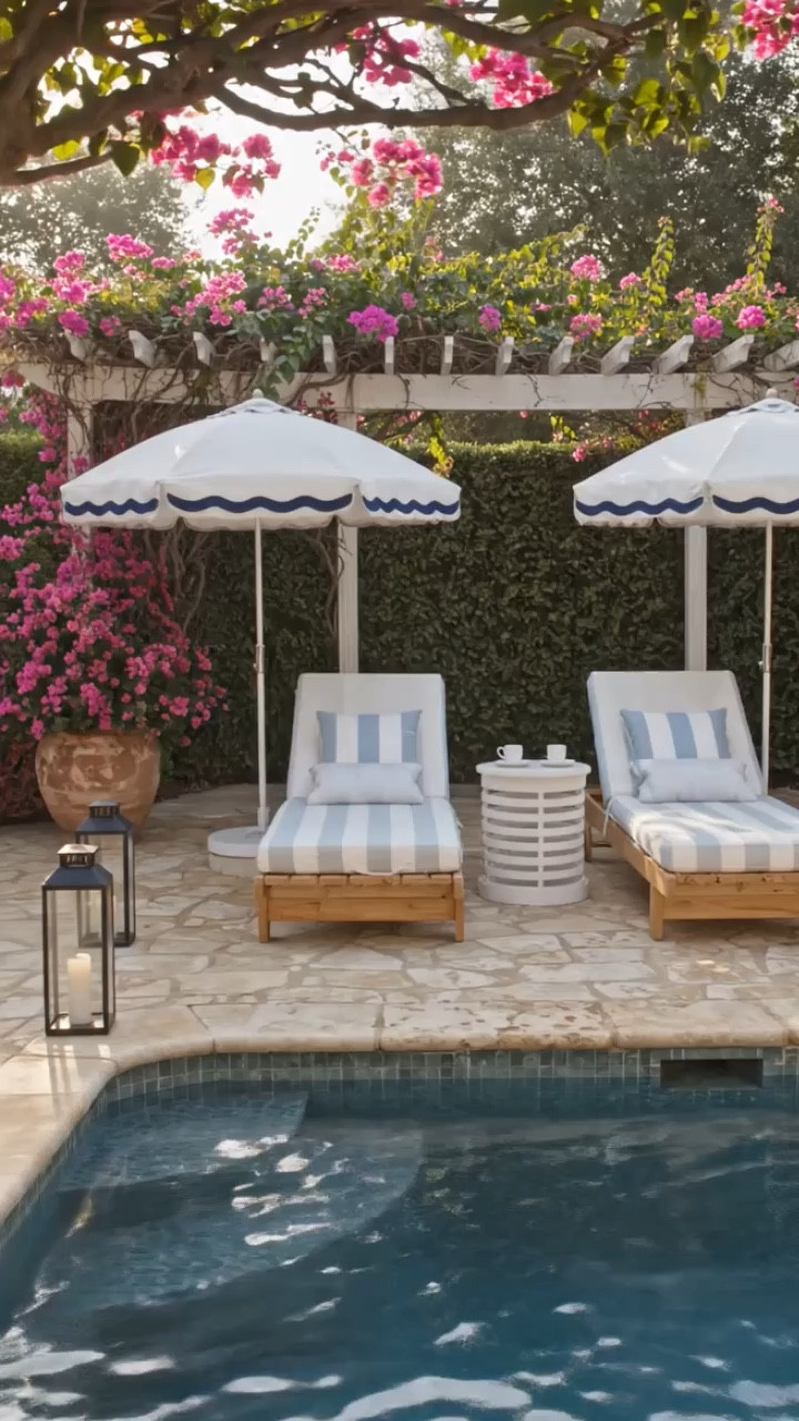 Imagine starting the morning here, coffee in hand, with sunlight dancing across the pool and the water quietly shimmering in the background. It’s the kind of calm that makes an outdoor space feel like a private resort. A tailored umbrella for shade, a comfortable chaise layered with outdoor pillows, an outdoor side table for your coffee, terracotta planters filled with bougainvillea, and sleek modern lanterns that add sculptural detail—these are the pieces that make a backyard feel collected, relaxed, and resort-inspired.  

#BackyardResort #MorningCoffee #OutdoorMustHaves #OutdoorPillows #OutdoorSideTable #TerracottaPlanter #OutdoorPlanters #ModernLantern #PatioUmbrella #OutdoorChaise #PoolsideLiving #SummerOutdoorLiving #ResortStyleLiving #BackyardDecor #PatioStyling

#LTKHome #LTKSaleAlert #LTKMothersDay