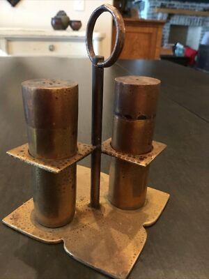 Collectible Vintage Brass Shotgun Shell Salt & Pepper Shaker  with stand | eBay US