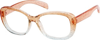 Zenni Girls Rectangle Glasses Orange Plastic Full Rim Frame | Zenni Optical (US & CA)