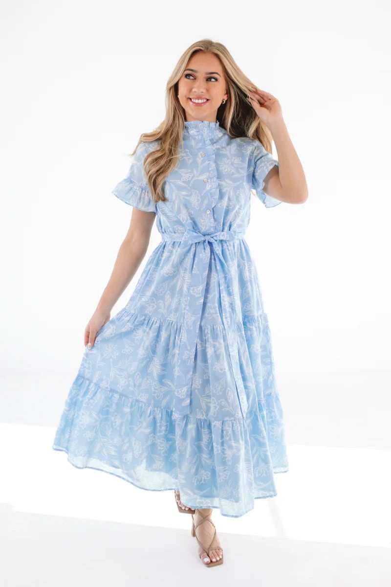 The Janey Button Up Midi Dress - Light Blue | The Impeccable Pig