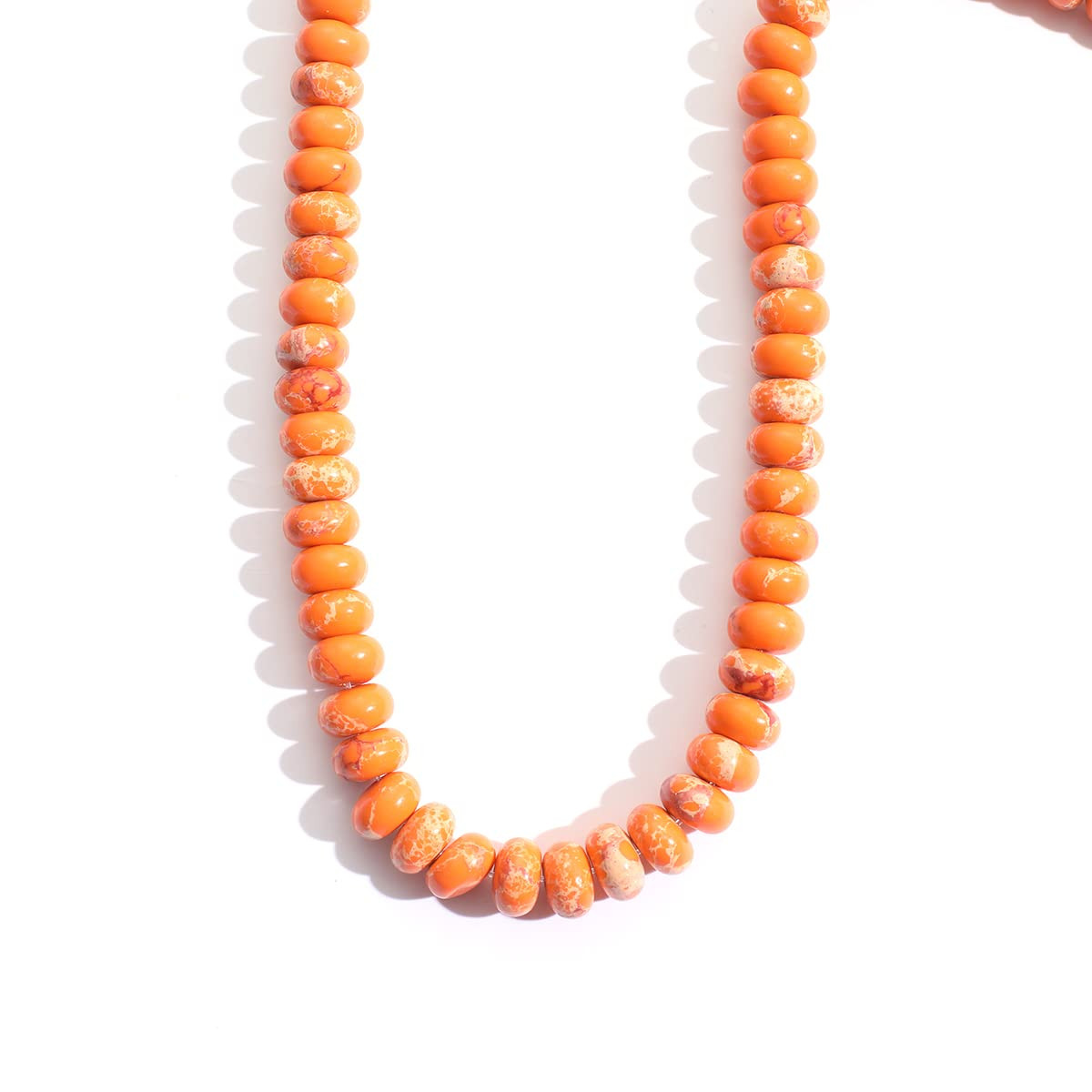 5x8mm Natural Rondelle Stone Beads Orange Imperial Jasper Semi Precious Abacus Beads Handmake Gem... | Amazon (US)