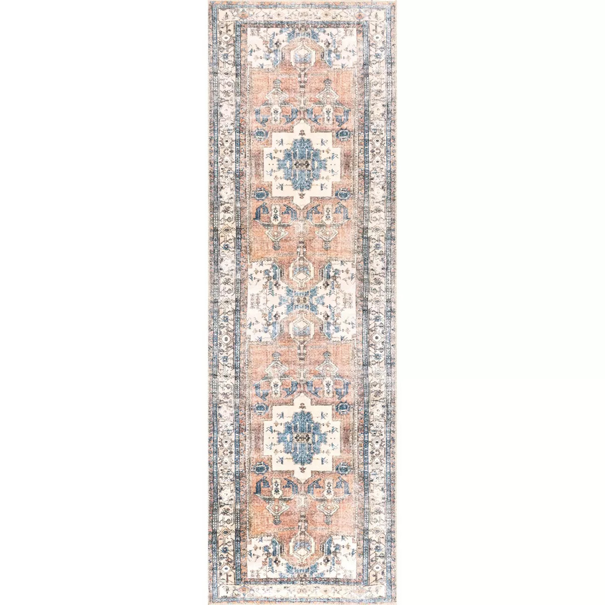 Nuloom Eleanor Machine Washable Distressed Medallion Area Rug | Target