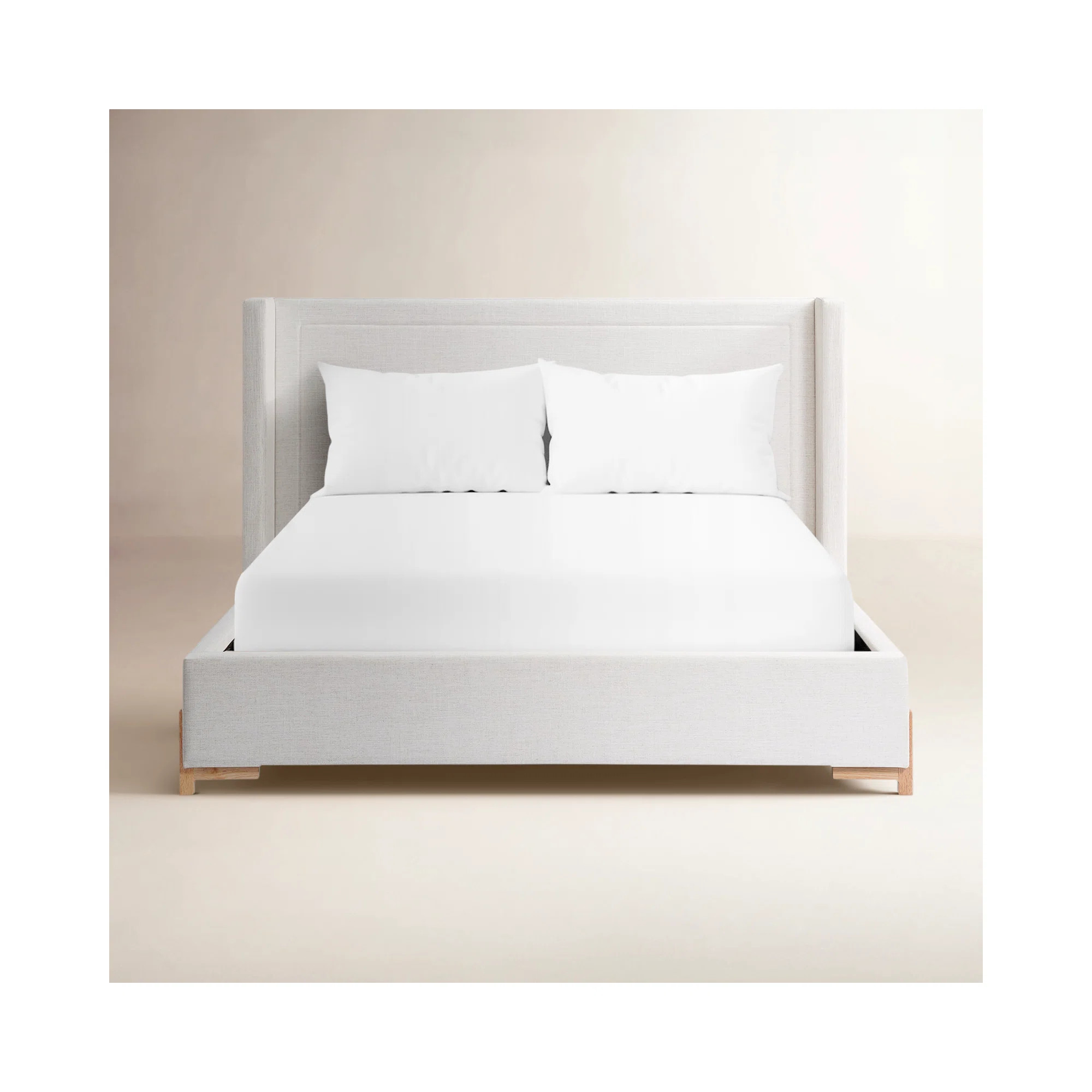 Wingback Queen Bed Ivory | Birch Lane