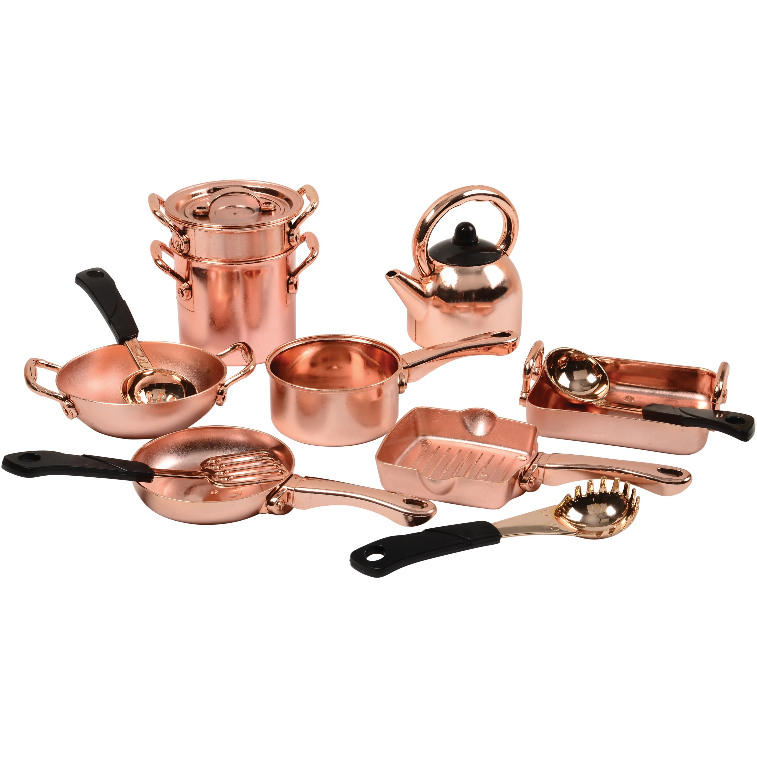 Constructive Playthings Copper Kids Pretend Cooking Kitchen Play Set 13pc | Walmart (US)