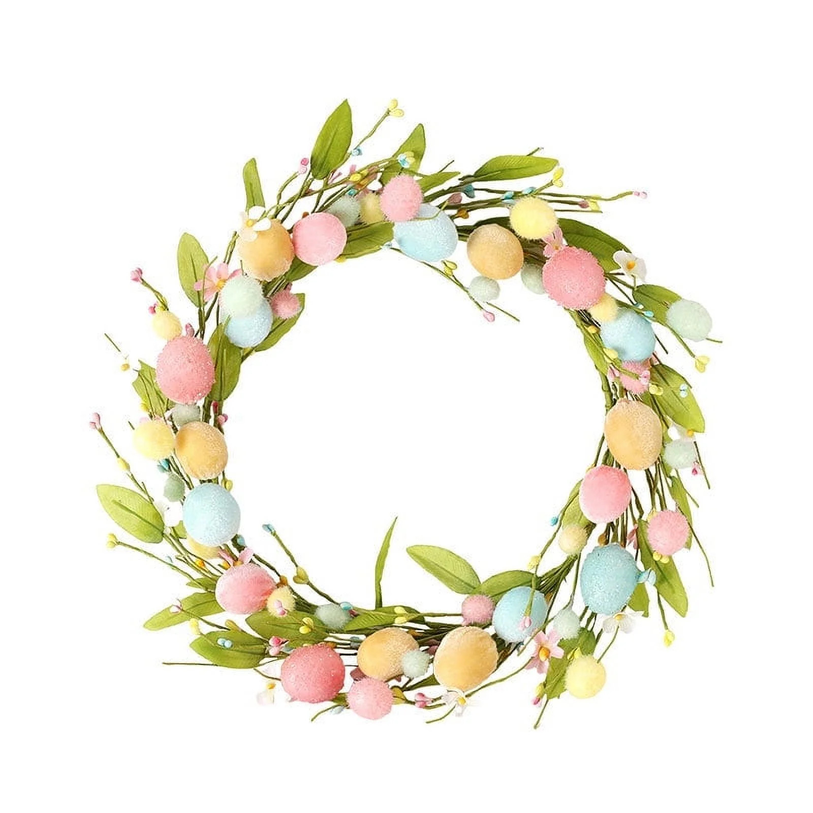 Easter Decoration Wreath 16.5" Artificial Flower Wreath with Easter egg Front Door Wall Window Pa... | Walmart (US)