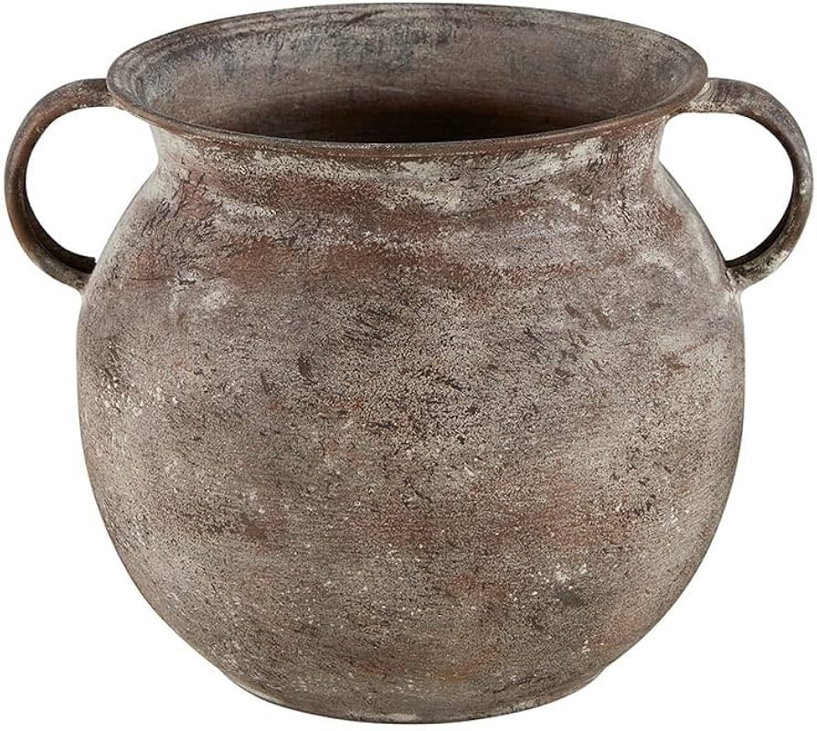 47th & Main Vase/Planter Rustic Iron 2-Handled Pot Style Vase for Home Décor, Small, Brown | Amazon (US)