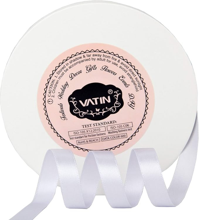 VATIN Solid Satin Ribbon, 3/8" Width x 50 Yards Lilac Mist Double Faced Polyester Fabric Ribbon f... | Amazon (US)