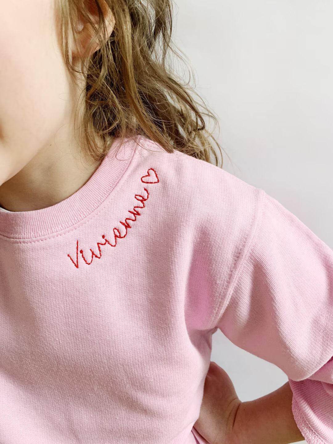 Kids Embroidered Sweatshirt, Valentines Sweatshirt, Personalized Toddler Gift, Gift for Toddler, ... | Etsy (US)