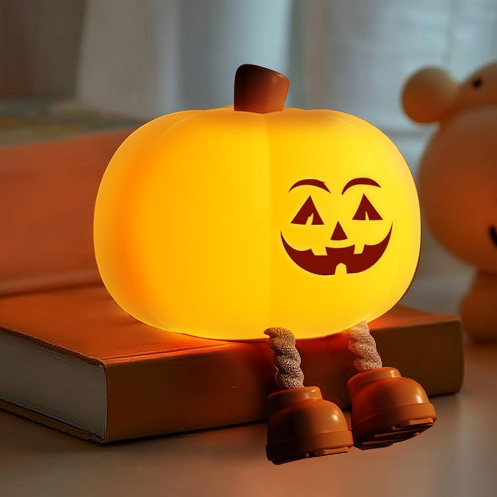 Pumpkin Night Light for Kids Cute Jack O Lantern Halloween Decor Nightlight for Baby Nursery Todd... | Amazon (US)