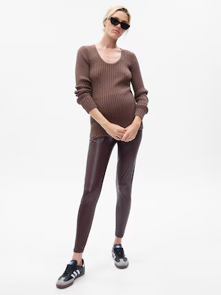 Maternity Vegan Leather Leggings | Gap (US)