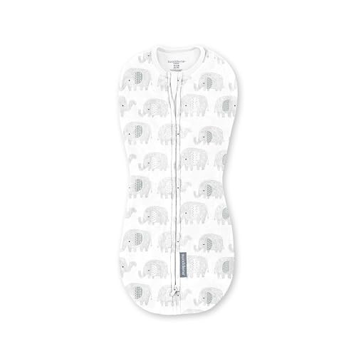SwaddleMe by Ingenuity Compression Baby Swaddle Pod, Two-Way Zipper for Easy Diaper Changes, Improves Sleep & Calms Startle Reflex, 0-2 Months, 1.0 TOG, 1-Pack - Scribble Elephant | Amazon (US)