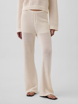 100% Cotton Crochet Sweater Pants | Gap (US)