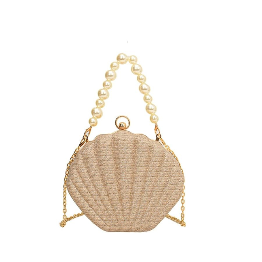 IAMUHI Lovely Shell Handbag Purse Beaded Evening Bag Chain Cross-body Clutch Purse | Amazon (US)