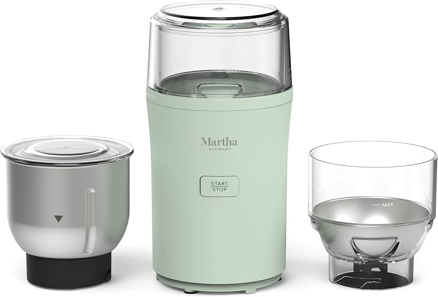 Martha Stewart Electric Coffee & Spice Grinder, Dual 2.5oz Removable Bowls, Storage Lid... | Amazon (US)