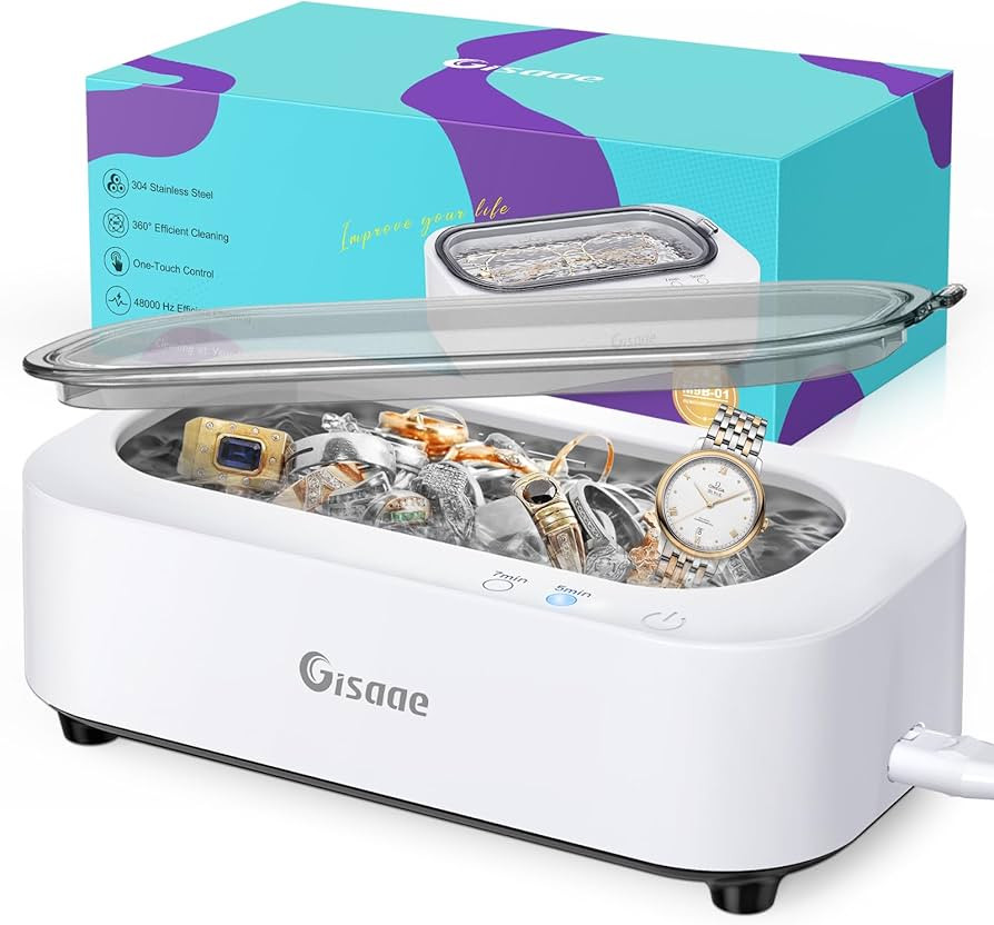 Jewelry Cleaner, 48kHz Professional Ring Cleaner with 2 Modes, 12oz Jewelry Cleaner Ultrasonic Ma... | Amazon (US)