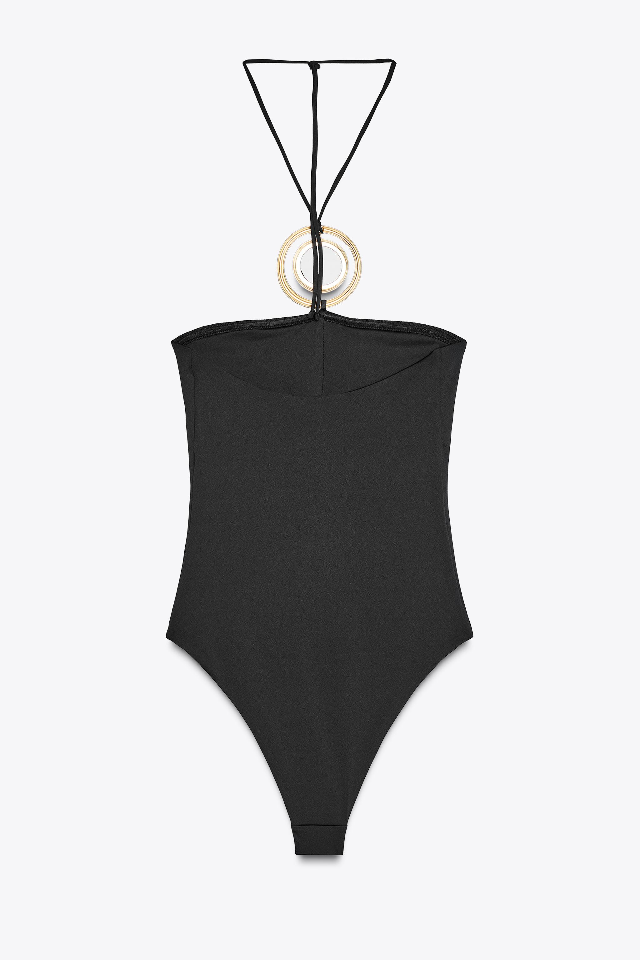 BANDEAU SWIMSUIT WITH CIRCULAR DETAIL | Zara UK