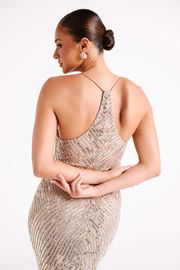 Tierra Sequin Maxi Dress - Silver | MESHKI US
